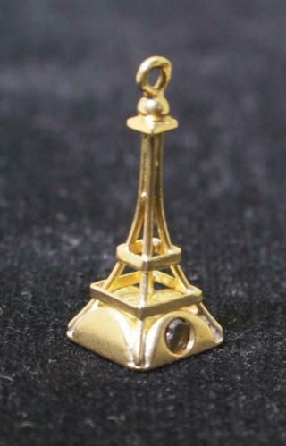 Fabulous Vintage Cartier 18k Gold Eiffel Tower Charm W/5 Digit Number