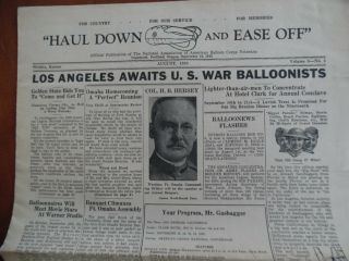 1938 Haul Down And Ease Off Us Army Balloon Corps Veterans Newspaper Vintage Vg