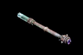 VICTORIAN ANTIQUE STERLING SILVER AUTHENTIC WITCHCRAFT CASTING SPELLS MAGIC WAND 4