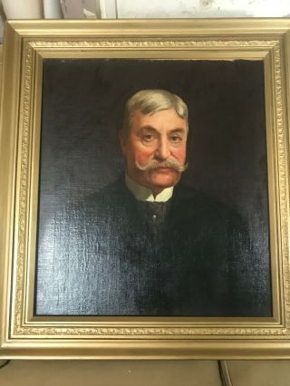 Antique American School " Portrait Of John Harrison (1834 - 1909) " - Oil Painting