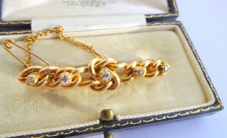 Edwardian 15ct Gold And Diamond Chain Link Suffragette Brooch