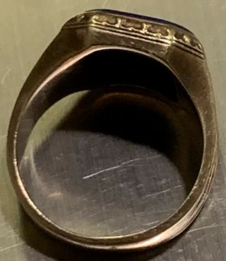 Art Deco 14k Gold Men’s Lapis Lazuli Ring 9.  7 Grams Sz 8 6