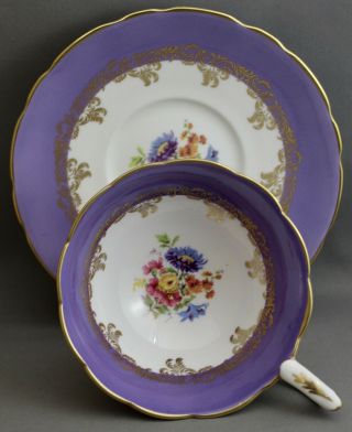 Royal Stafford Teacup & Saucer - Purple/gold/flowers M267