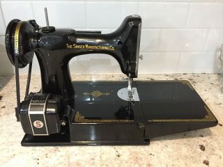 Vintage Singer Portable Electric Sewing Machine 221 - 1 1950 &
