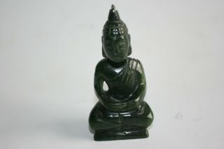Oriental Jade Stone Carved Small Buddha Figurine Statue