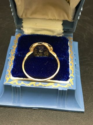 Antique Art Deco Flower Motif 14K Gold And Platinum Ring Size 7.  75 (250053) 5