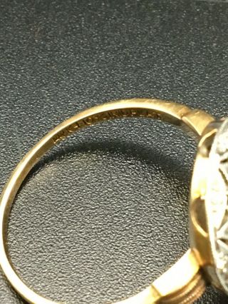 Antique Art Deco Flower Motif 14K Gold And Platinum Ring Size 7.  75 (250053) 6