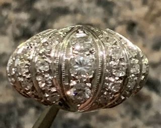 Vintage Ladies 14k White Gold 1.  20ct Diamond Ring 5.  9 Grams Size 6