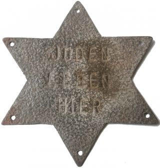 Judaica Germany Ww2 Shield Sign Jewish House Star Of David Jews Live Here Wwii