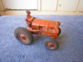 Vintage Cast Iron Arcade Toy Allis Chambers Tractor Orange