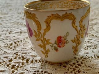 VINTAGE KPM Berlin Neuzierat Dresden Floral & Raised Gold Cup & Saucer GORGEOUS 8