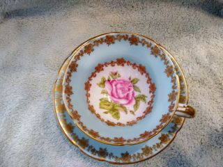 Mid Century Stanley Bone China Tea Cup & Saucer Pink Rose