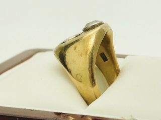 Antique 14k Yellow Gold 0.  60ct Old Mine European VS Diamond Masonic Ring Sz 10 6