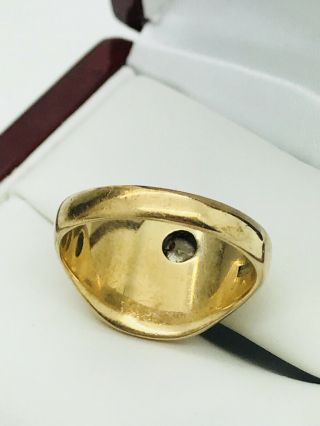 Antique 14k Yellow Gold 0.  60ct Old Mine European VS Diamond Masonic Ring Sz 10 7
