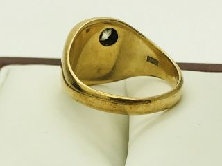 Antique 14k Yellow Gold 0.  60ct Old Mine European VS Diamond Masonic Ring Sz 10 8