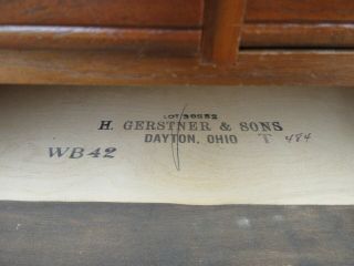 Vintage H.  Gerstner & Sons WB42 Wood Machinist Tool Chest Box w/ Key 5 Drawer 2