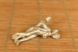 Old Copper Figure Statue Handmade Carving Love Belle Statue Figure Pendant