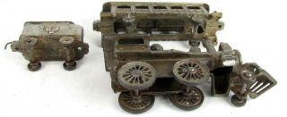 Ideal antique cast iron train loco car 3 piece 1899 7
