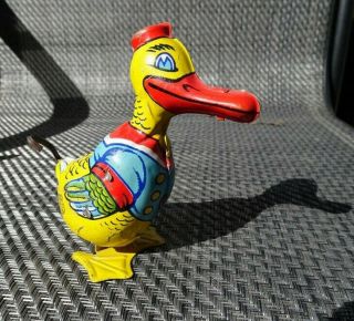 30s J Chein Walking Duck In Sailor Suit Tin Wind - Up Toy Litho -