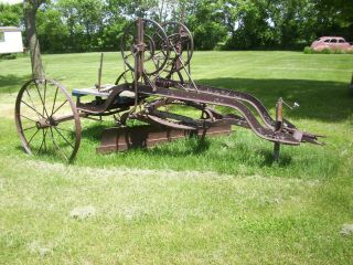 Antique Pull - Type Steel Wheel Road Grader
