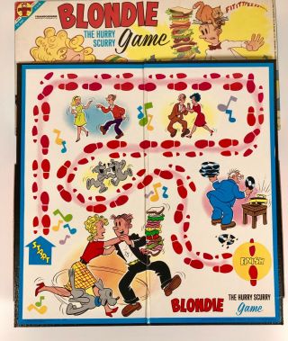 Vintage 1966 Transogram Blondie Board Game Comic Strip Character Toy 5