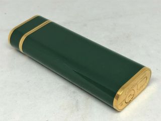 Auth Vintage CARTIER Green Enamel K18 Gold - Plated Trim Oval Lighter Green 5