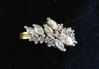 Vintage 18 Ct Yellow Gold Diamond Cluster Ring Rec76abs