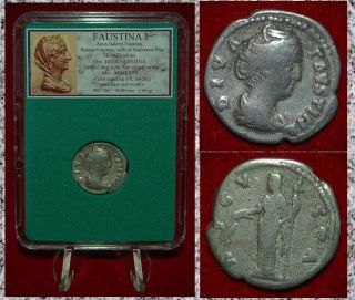 Ancient Roman Empire Coin Faustina I Ceres With Corn On Reverse Silver Denarius