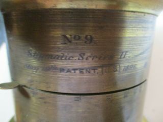 Antique U.  S.  Patent 1896 Dallmeyer No.  9 Stigmatic Series II Brass Lens 8