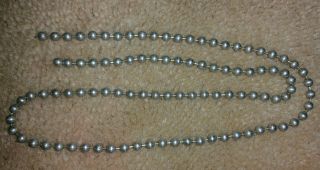 Rare 22 " Of Vintage Bathtub Plug & Drain Bead Chain 5/32 " Wide