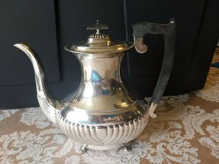 Vintage London Sterling Silver Wooden Handle Coffee/tea Pot