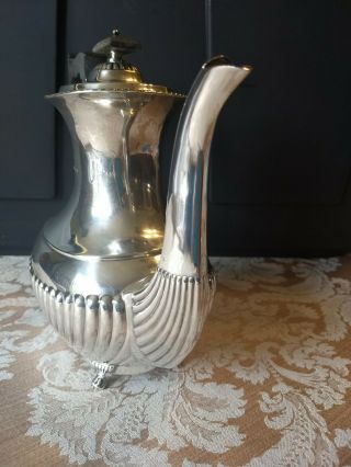 Vintage London Sterling Silver Wooden Handle Coffee/Tea Pot 4