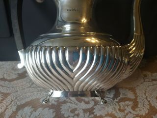 Vintage London Sterling Silver Wooden Handle Coffee/Tea Pot 6