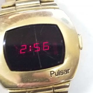 Vintage Pulsar 14k Gold Filled Red LED Watch Jewelry PULS72 2