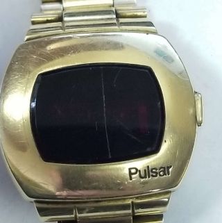 Vintage Pulsar 14k Gold Filled Red LED Watch Jewelry PULS72 3