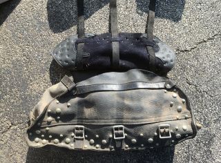 Vintage Leather Studded Saddle Bags.  Buco? Harley - Davidson? Indian? Fresh out 2