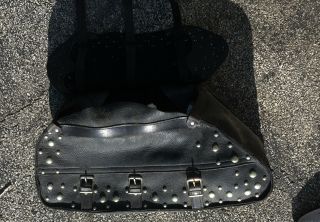 Vintage Leather Studded Saddle Bags.  Buco? Harley - Davidson? Indian? Fresh out 6