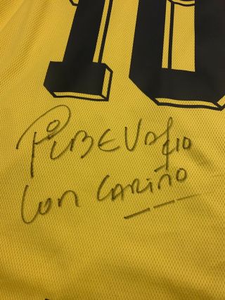 1998 Colombia Jersey Vintage Shirt Signed By Pibe Valderrama Mundial France 98.