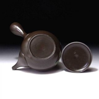 CG1: Vintage Japanese Pottery Sencha Tea pot,  Tokoname ware,  ​Camellia flower 8