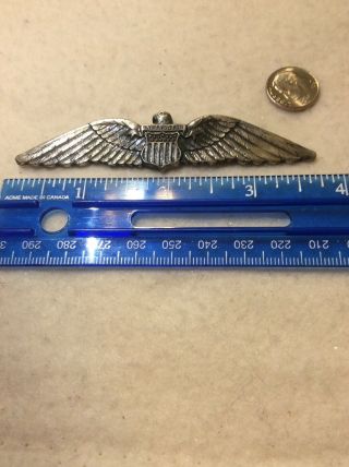 Wwii Aaf Flight Instructor Wing Large,  3 3/4” Across Pin Back
