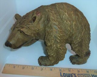 Vintage Hand Carved Wooden Bear Sculpture Figurine Great Smokie Mountains