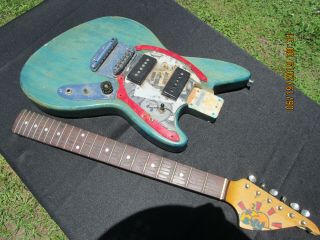 Vintage Electric Guitar Busted Up Parts Incomplete