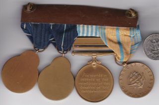 US Navy post WWII 4 Medal Mounted Korea War Group Marksman Korean UN 3