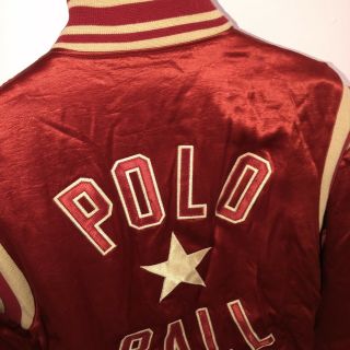 Vintage Polo Ralph Lauren 1 Star Ball Rayon Satin Stadium M EUC Rare Jacket 3