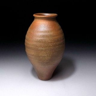 Yf4: Vintage Japanese Pottery Vase For Hanging,  Shigaraki Ware,  Tea Ceremony