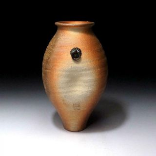 YF4: Vintage Japanese Pottery Vase for Hanging,  Shigaraki Ware,  Tea ceremony 2