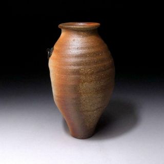 YF4: Vintage Japanese Pottery Vase for Hanging,  Shigaraki Ware,  Tea ceremony 3
