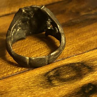 Ancient Greek Or Roman Style Coin Ring Artifact Antique Old Wax Seal Emperor Old 7