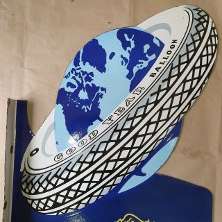 GOODYEAR SERVICE STATION VINTAGE PORCELAIN SIGN 24 X 36 INCHES WITH FLANGE 4