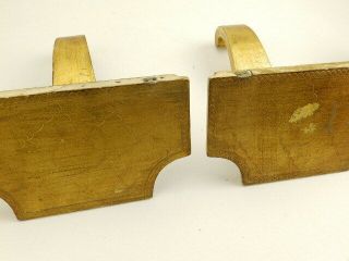 Vintage PAIR Italian Gold Gilt Florentine Painted Wood Wall Shelves Sconces 5